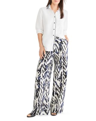 Crosshatch Wide Leg Pants