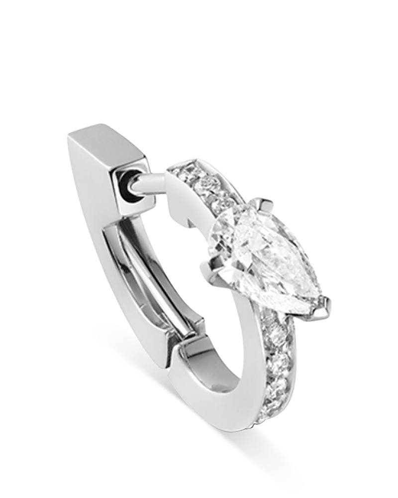 Repossi 18K Rose Gold Serti sur Vide Diamond Pear & Round Harvest Single Hoop Earring
