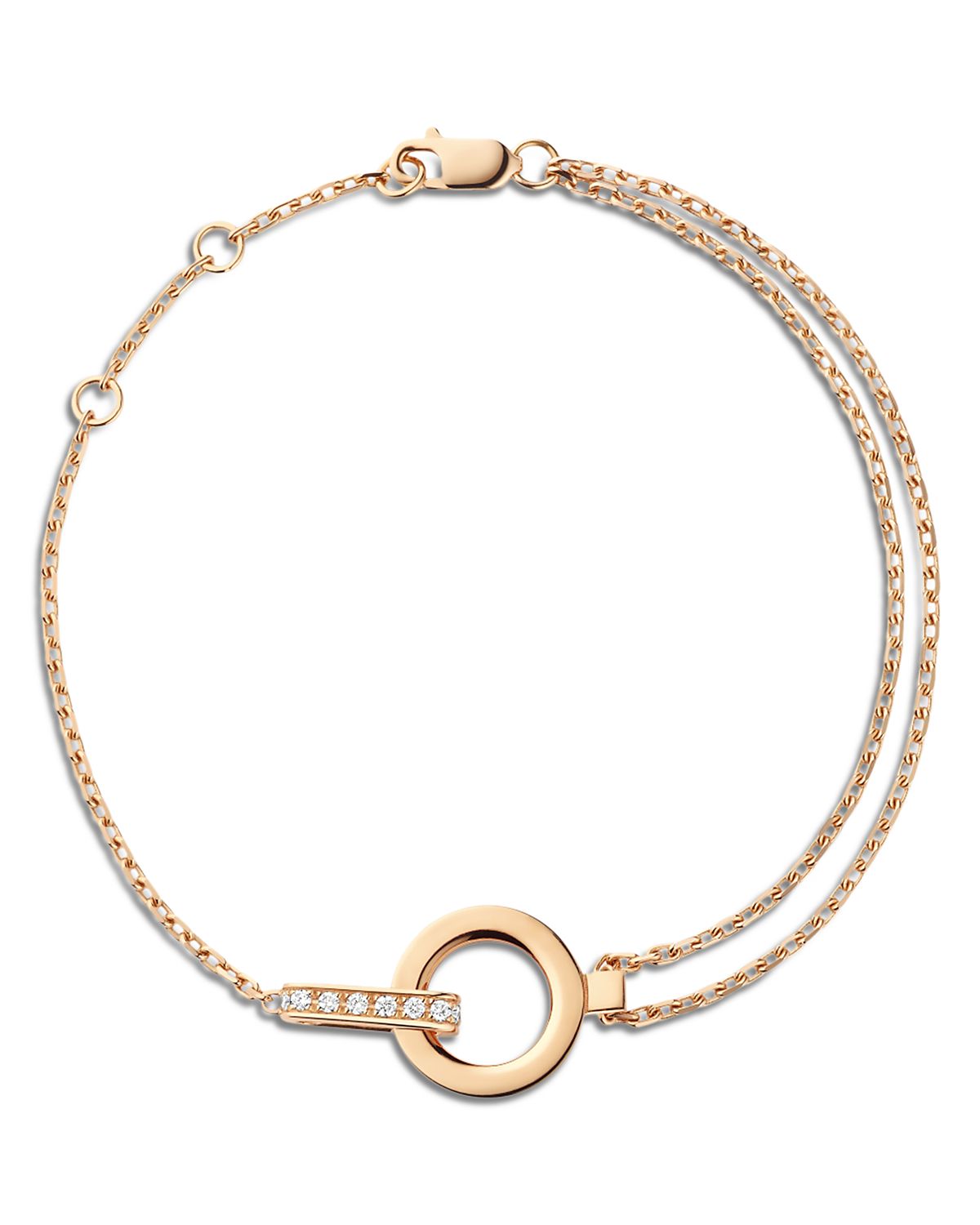 Repossi 18K Rose Gold Berbere Diamond & Polished Intertwined Chain Bracelet