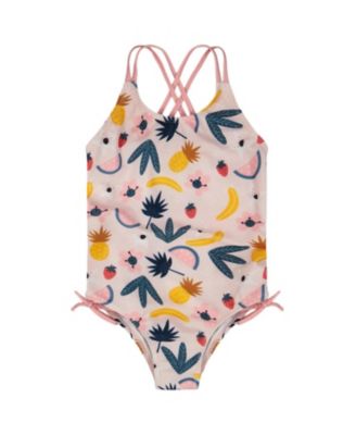 Girls' One-Piece Double Crossed Straps Fruits Swimsuit - Little Kid