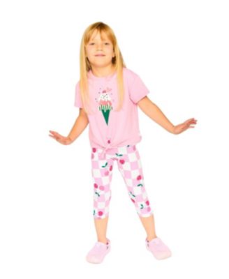 Girls' Organic Cotton Jersey Cherries Slim Fit Capri - Little Kid