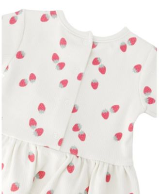 Girls' Cotton Rib Jersey Strawberries Printed Top and Short Set - Baby