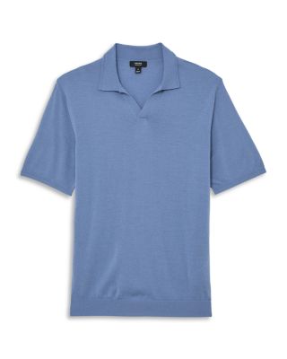 Open Collar Duchie Merino Wool Blend Polo Shirt