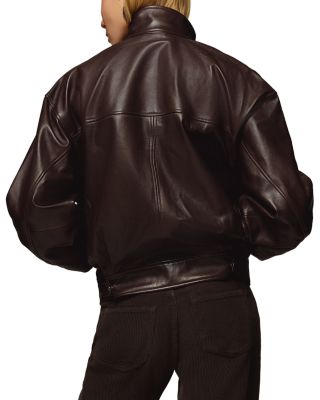 Veda Harrison Leather Oversized Bomber Jacket