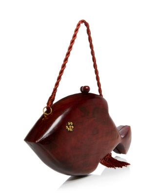 Carved Fish Mango Wood Clutch