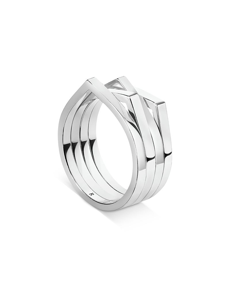 Repossi 18K White Gold Antifer V Shape Four Row Band