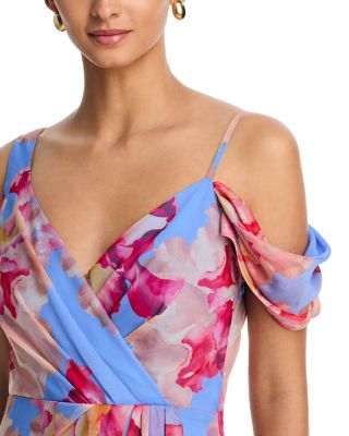 Floral Satin Burnout Maxi Dress - Exclusive