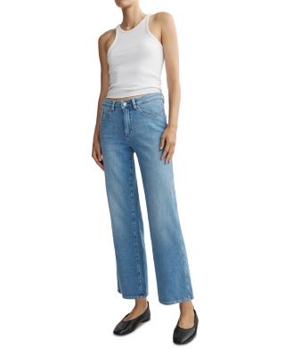 Pippa Refined Mid Rise Wide Leg Jeans in Riverbank
