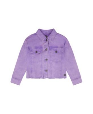 Girls' Heart Embroidery Denim Jacket - Little Kid