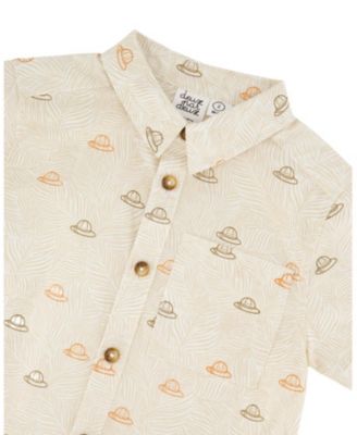 Boys' Short Sleeve Safari Print Poplin Shirt - Baby