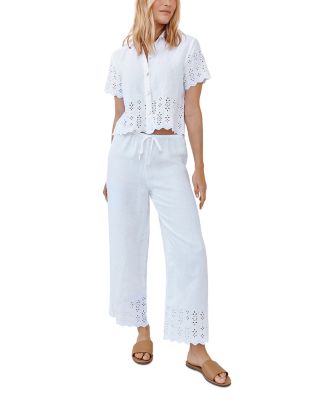 Embroidered Beach Crop Pants