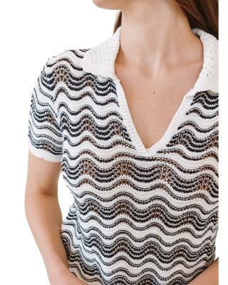 Short Sleeve Collared Sweater