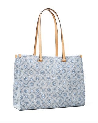 T Monogram Denim Tote
