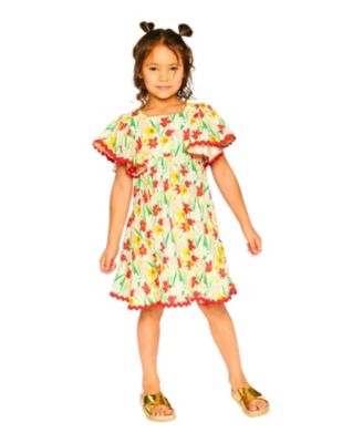  Girls' Short Sleeve Viscose Daffodil Dress - Big Kid