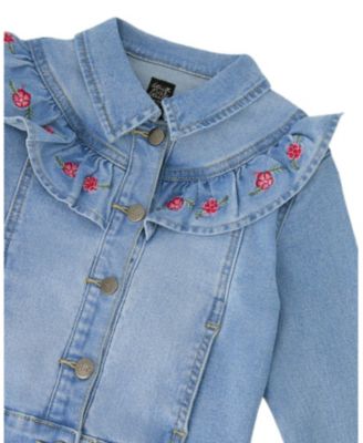 Girls' Embroidery Long Sleeve Denim Jacket - Big Kid