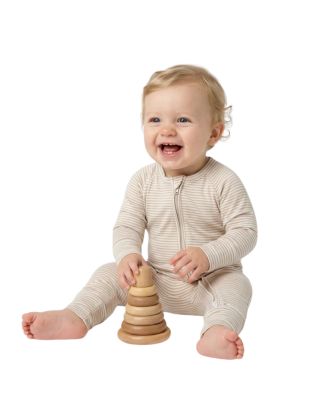  Boys' Oatmeal Stripe Bamboo Sleeper - Baby