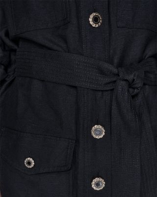 Ruched Sleeve Belted Jacket