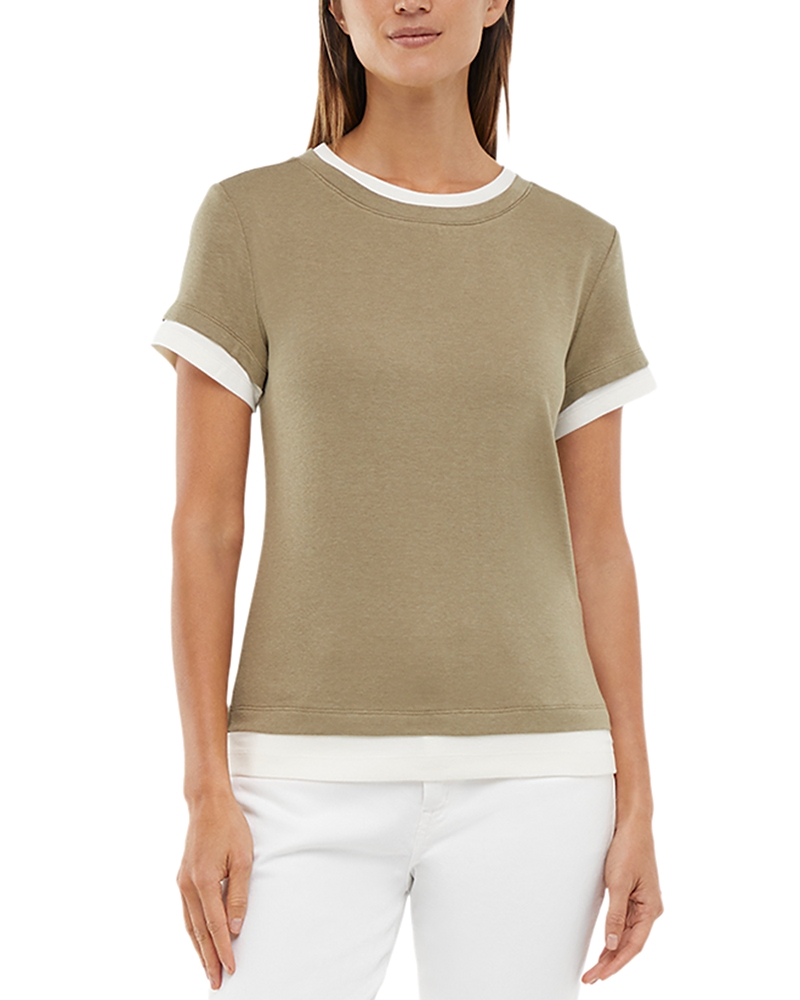 Three Dots Veronica Layered Short Sleeve Tee
