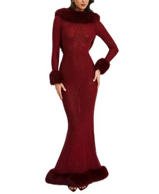  Mellie Regular-Length Rhinestone Mesh Low Back Mermaid Gown