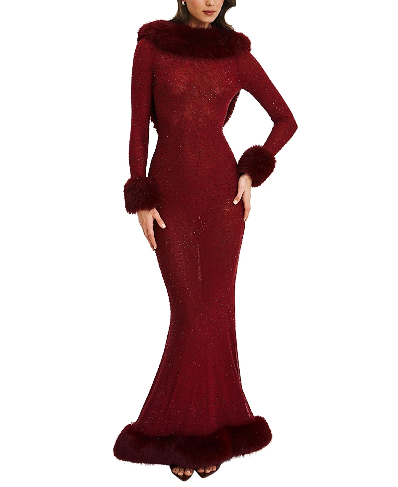 Miss Circle Mellie Regular-Length Rhinestone Mesh Low Back Mermaid Gown