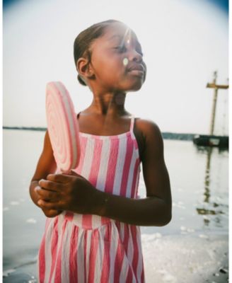 Girls' Crinkle Jersey Stripes Jumpsuit - Little Kid