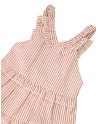  Girls' Poplin and Chambray Stripes Sleeveless Dress - Little Kid