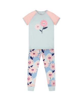  Girls' Organic Cotton Smiling Flower Two-Piece Pyjama Set - Big Kid