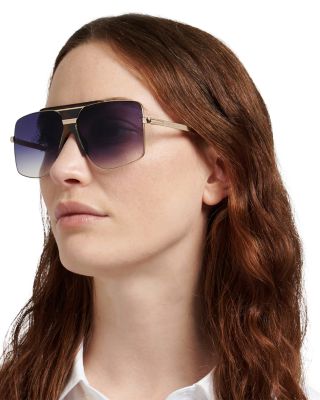 Square Double Bridge Sunglasses, 62mm