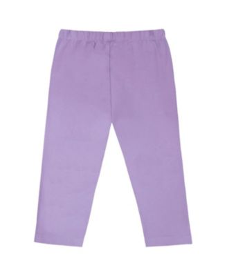 Girls' Organic Cotton Jersey Capri with Knee Screen Hearts AppliquÃ©s - Little Kid