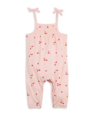 Girls' Strawberry Print Knit Coverall, Baby - Exclusive