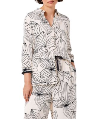  Women's Floral Print Satin Shirt