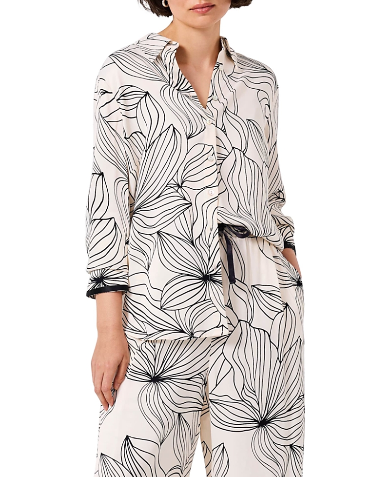 Mint Velvet Women's Floral Print Satin Shirt