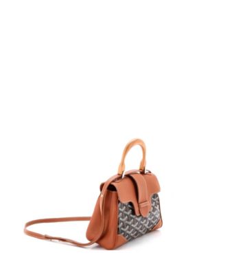  Mini Saigon Top Handle Bag Coated Canvas with Leather