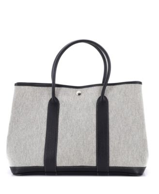 36 Garden Party Tote Toile and Leather