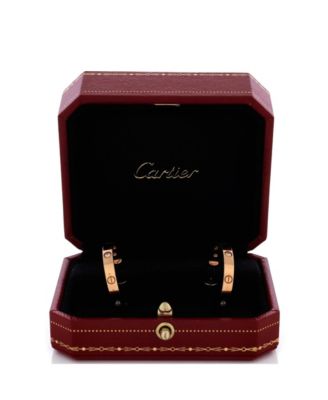  Medium Love 6 Diamond Hoop Earrings 18K Rose Gold with Diamonds