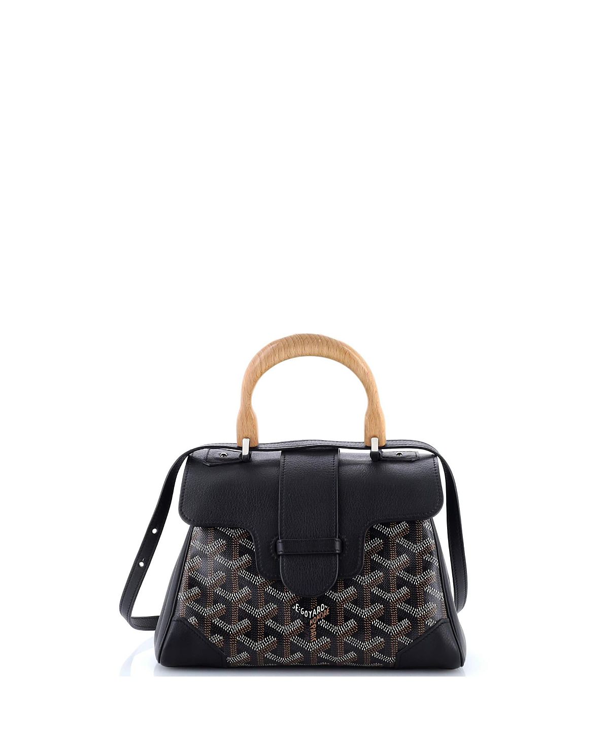 Pre-Owned Goyard Mini Saigon Top Handle Bag Coated Canvas with Leather