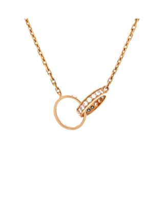  Love Interlocking Necklace 18K Rose Gold with Diamonds, 17.25"