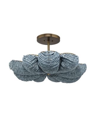  Anguilla Wood Beaded Semi-Flush Mount
