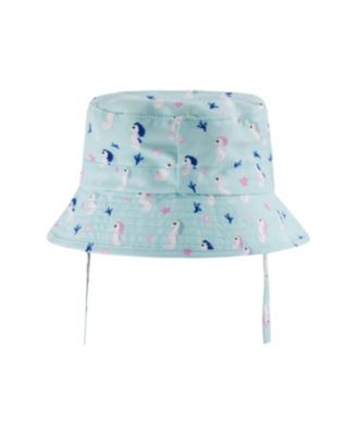  Girls' Wide Brim Beach Seahorse Beach Hat - Little Kid