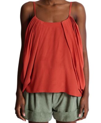  Draped Silk Crepe Top