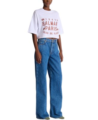  T-Shirt with Balmain Plage Print