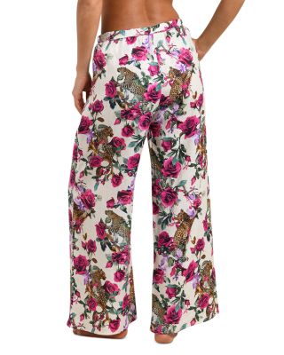Geraldine Rose Leopard Jungle Swim Cover-Up Pants