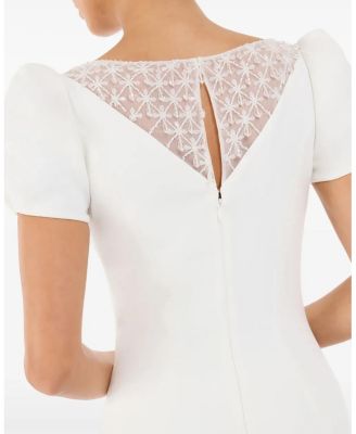 Empress Puff-sleeve Crystal-embellished Maxi Dress