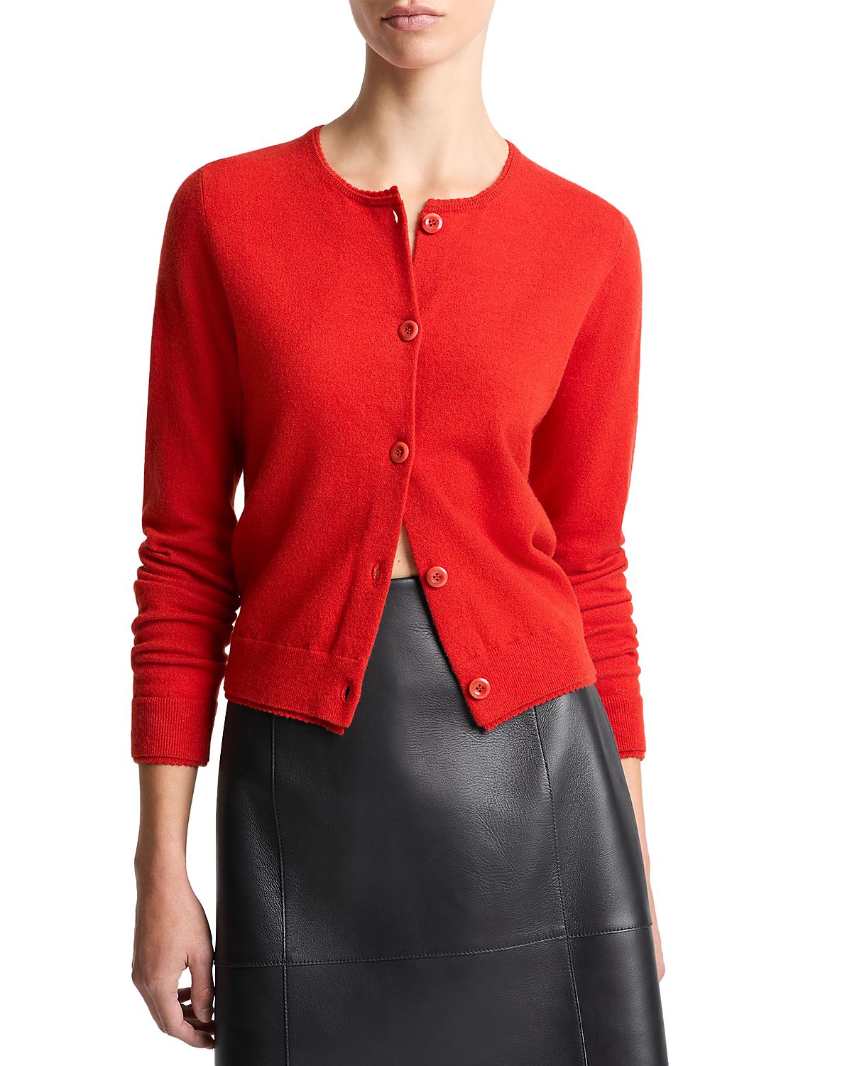 Vince Scallop Trim Cardigan Sweater