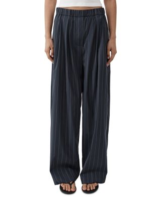 Stripe Relaxed Pleat Pants