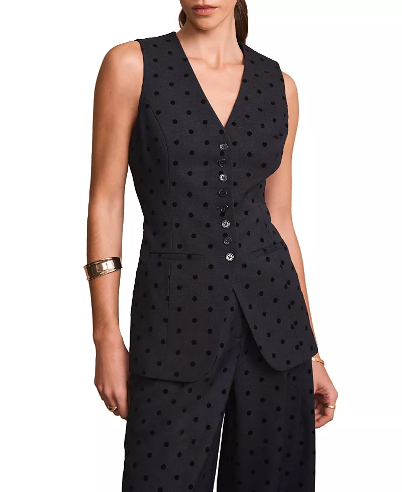 Mint Velvet Women's Polka Dot Longline Waistcoat
