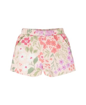 Girls' Straight Cut French Terry Flowers Shorts - Big Kid