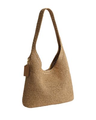 Brooklyn 28 Small Shoulder Raffia Bag in Brown