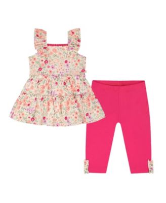 Girls' Tunic and Organic Cotton Flowers Capri Set - Big Kid
