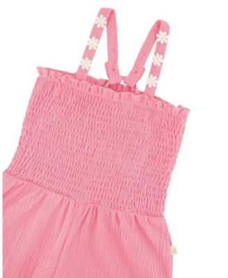 Girls' Crinkle Jersey Smocking Sleeveless Jumpsuit - Big Kid
